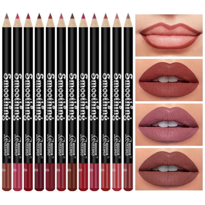 Ensemble de rouges à lèvres longue durée avec crayon professionnel Jules Liner et 256 Jules Gloss pour femme, cadeaux de la fête du Léon, 12 pièces