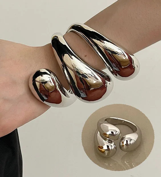 Chunky Gold Bangle Statement Big Wide Gold Bangle African Trendy No Fade Wrist Forever No Rust Bijoux