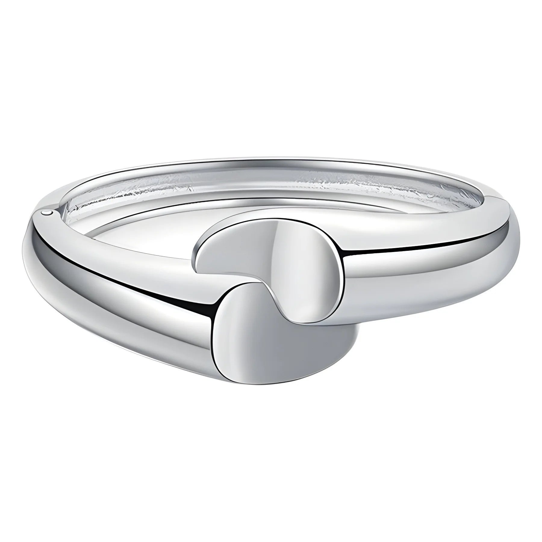 2024 New Arrival Fashion Cheap Wholesale Chunky Retro Bracelet Wide Cuff Smooth Stripes  Water Drop Silver Round Women Bangle