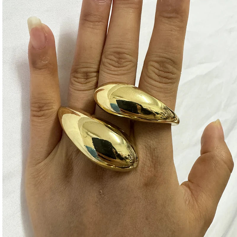 2024 New Arrival Fashion Cheap Wholesale Chunky Retro Bracelet Wide Cuff Smooth Stripes  Water Drop Silver Round Women Bangle