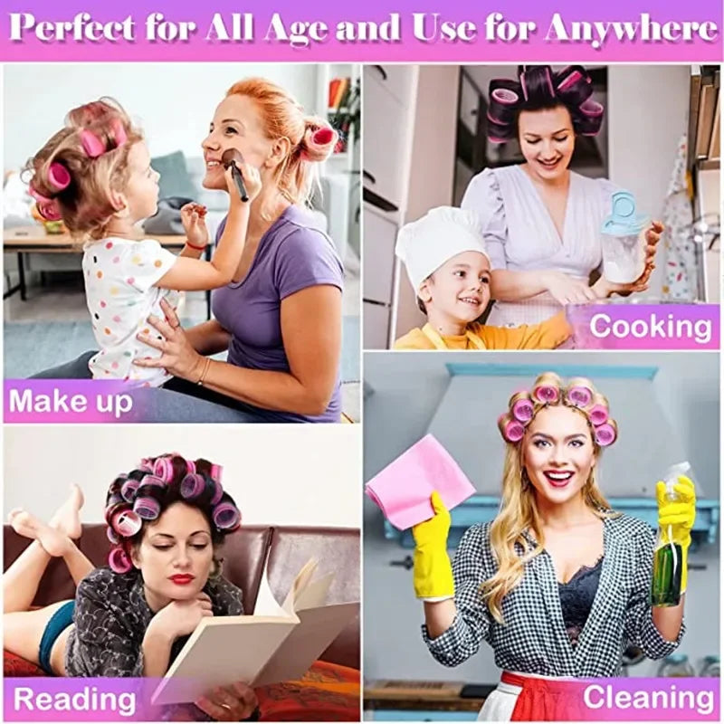 Bigoudis à crochet auto-agrippant, rouleaux sans chaleur, salon spanbigoudis, taille Jgreeting, outils de coiffage collants