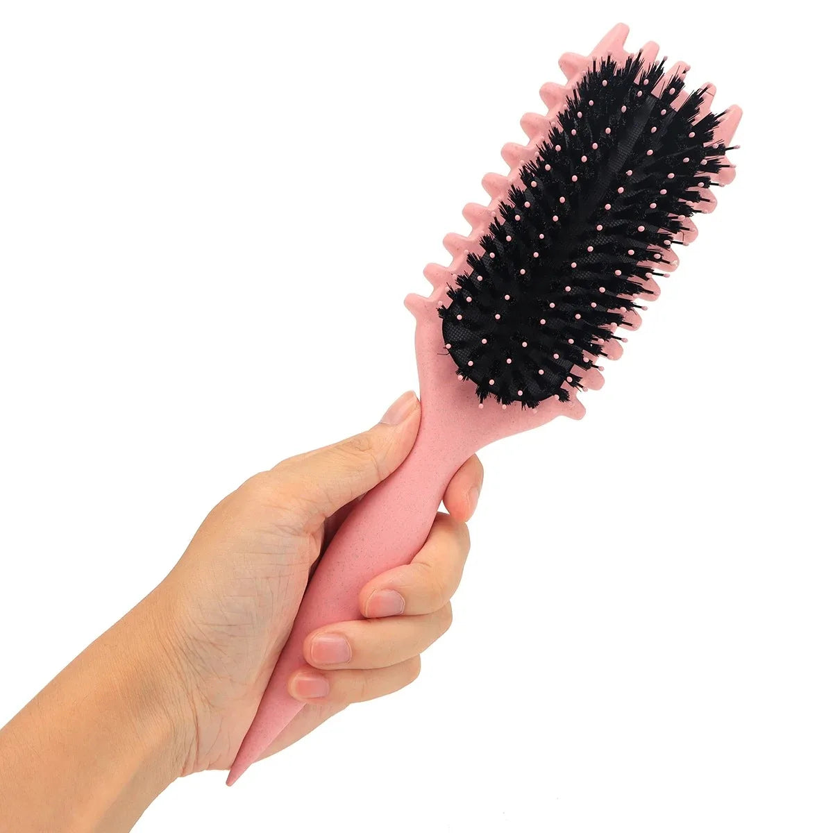 Brosse de coiffure bouclée pour Salon de coiffure, brosse à cheveux pour peigner et façonner les boucles pour hommes et femmes, réduit les outils de traction