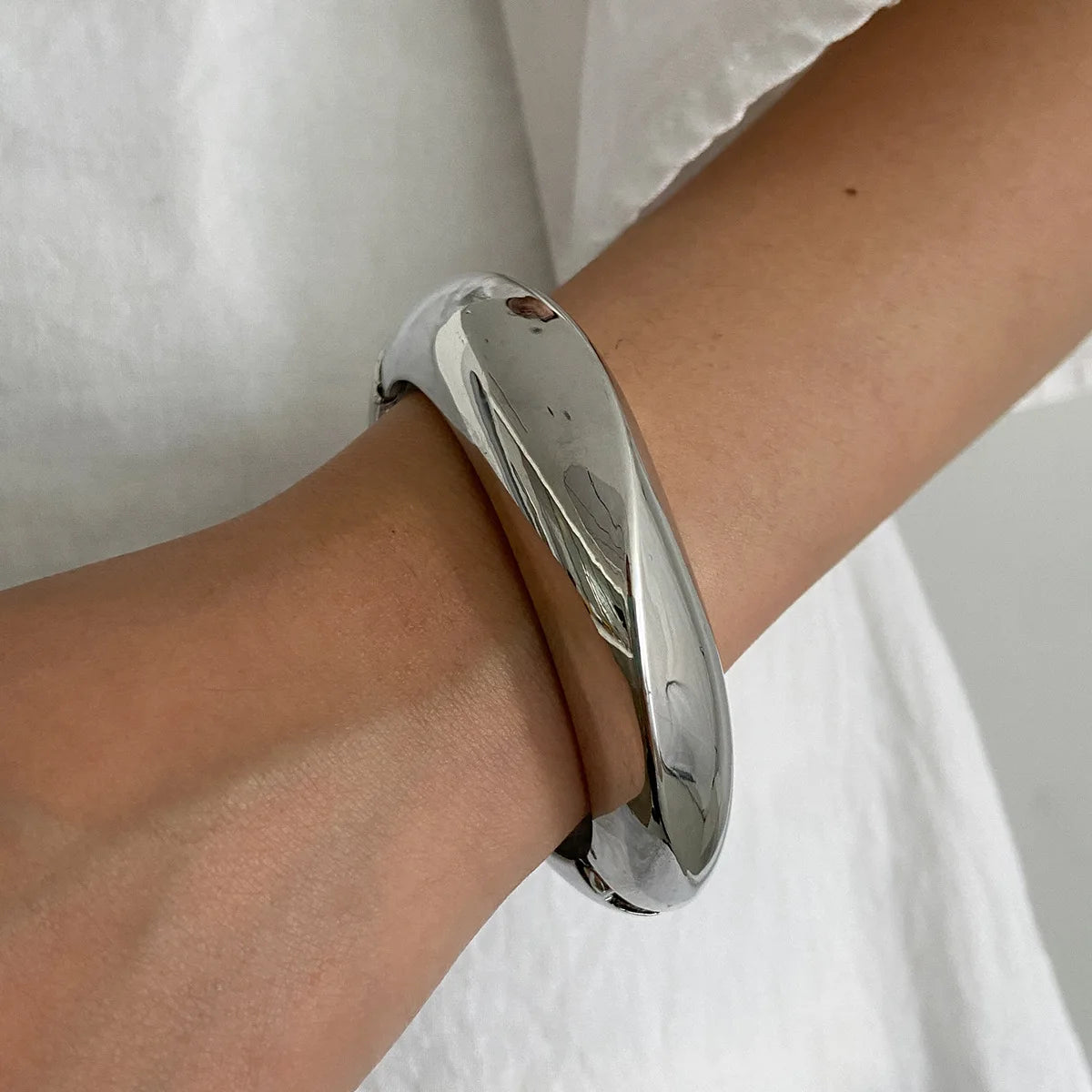 DIEZI Punk géométrique clair résine acrylique larges bracelets Vintage mode couleur argent métal Bracelet Bracelet pour femmes hommes bijoux