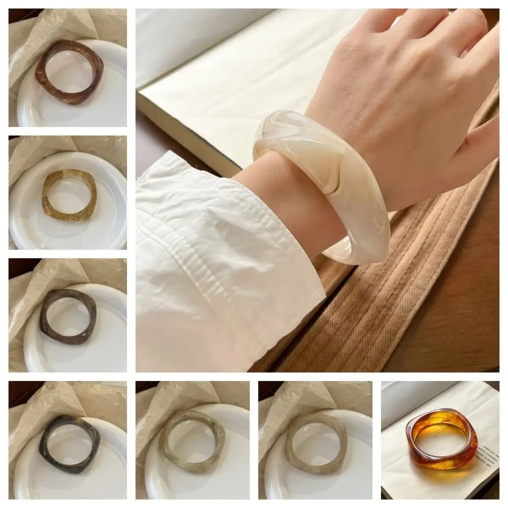 Bracelet bohème en acrylique, Style européen et américain, large et irrégulier, accessoires de bijoux, Design minoritaire