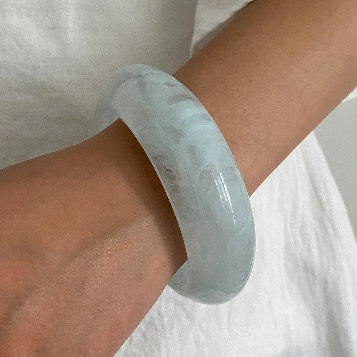 DIEZI Punk géométrique clair résine acrylique larges bracelets Vintage mode couleur argent métal Bracelet Bracelet pour femmes hommes bijoux