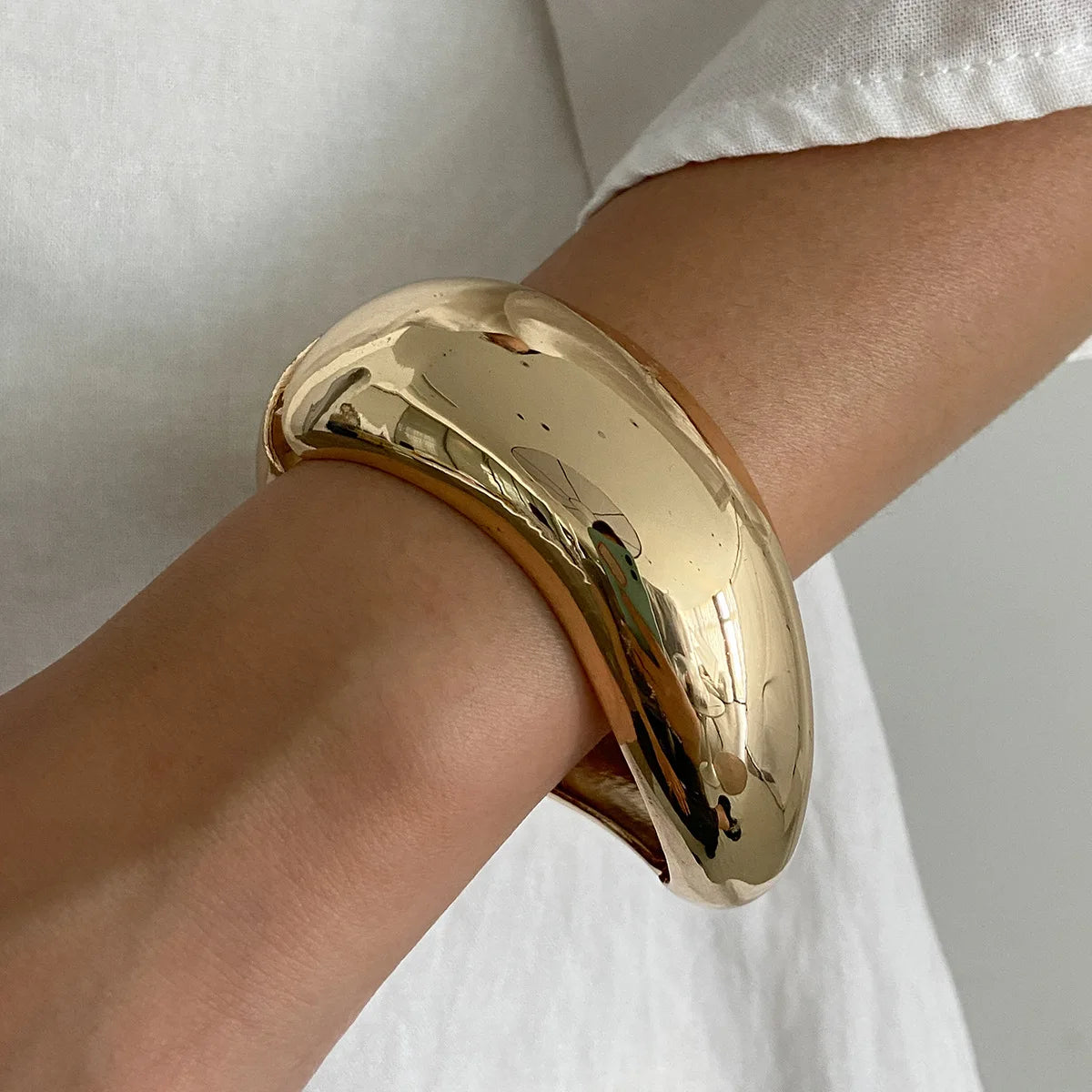 DIEZI Punk géométrique clair résine acrylique larges bracelets Vintage mode couleur argent métal Bracelet Bracelet pour femmes hommes bijoux