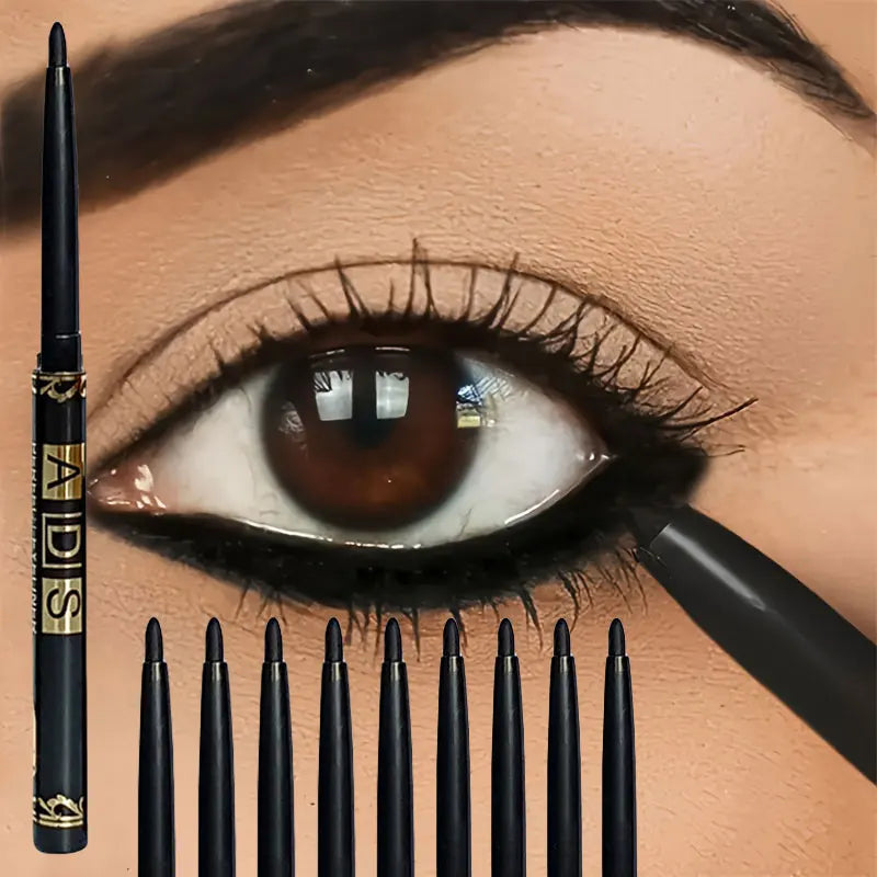 Crayon Eyeliner noir imperméable longue durée, résistant aux taches et à la sueur pour le maquillage des yeux audacieux, cadeau idéal, 3 pièces/9 pièces