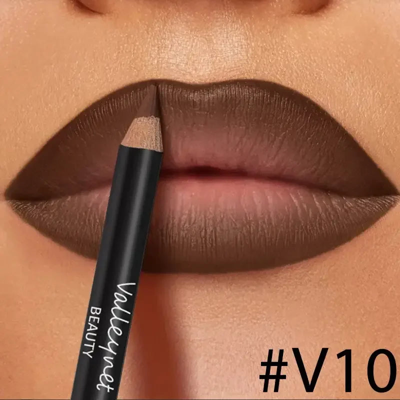 Kit de lèvres marron foncé 4 pièces-crayon à lèvres + vernis à lèvres, effet mat imperméable et durable, polyvalent pour les occasions décontractées et formelles,