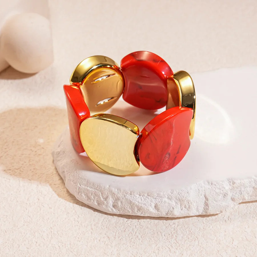 Bracelets épais en acrylique pour femmes, nouvelle tendance, géométrique irrégulière, exagéré, breloque de déclaration, taches, Goth, bijoux B1