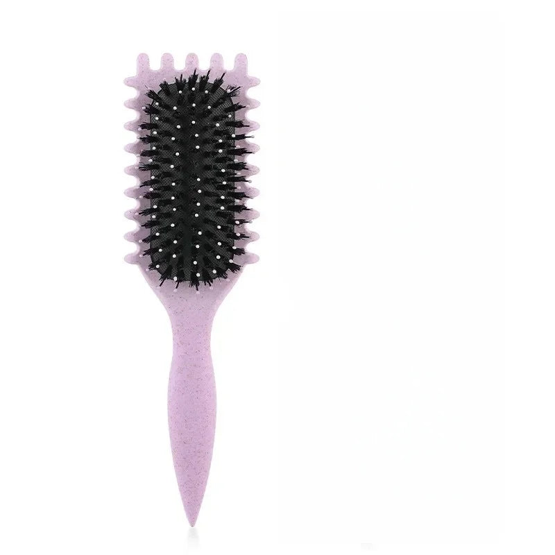 Brosse de coiffure bouclée pour Salon de coiffure, brosse à cheveux pour peigner et façonner les boucles pour hommes et femmes, réduit les outils de traction