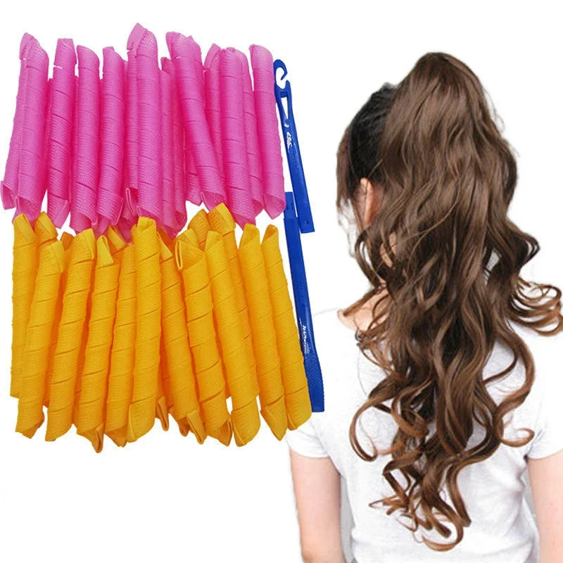 18 pièces/ensemble bigoudis en spirale sans chaleur non endommagé vague formateurs bricolage bigoudis bigoudi ensemble d'outils de coiffure accessoires de cheveux