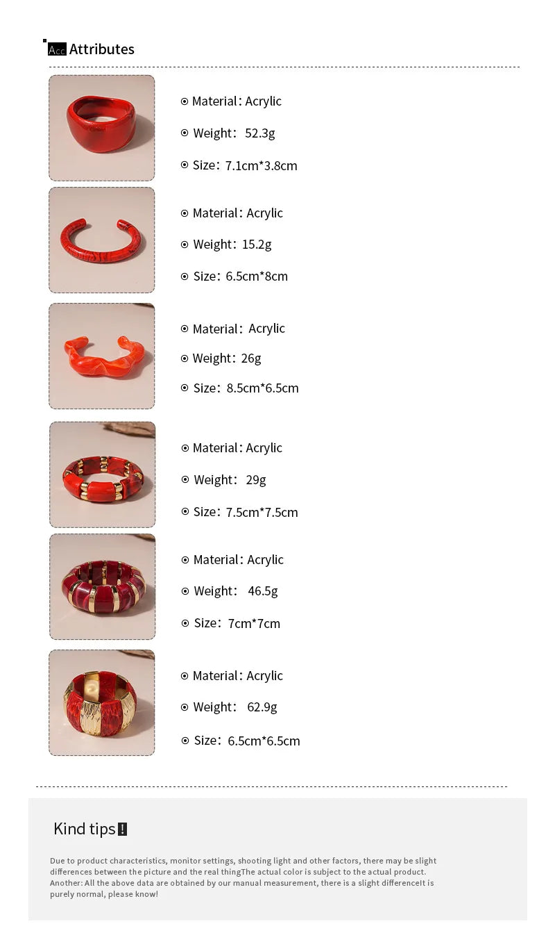 Bracelets épais en acrylique pour femmes, nouvelle tendance, géométrique irrégulière, exagéré, breloque de déclaration, taches, Goth, bijoux B1