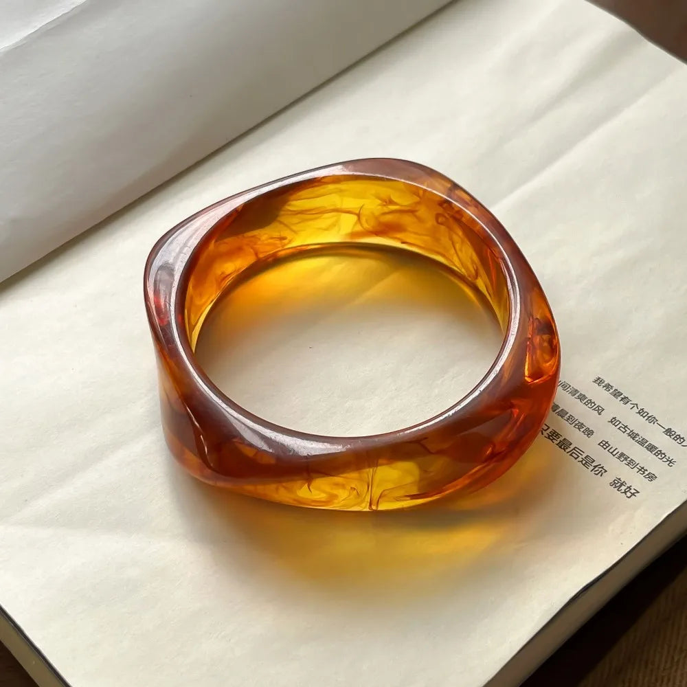 Bracelet bohème en acrylique, Style européen et américain, large et irrégulier, accessoires de bijoux, Design minoritaire