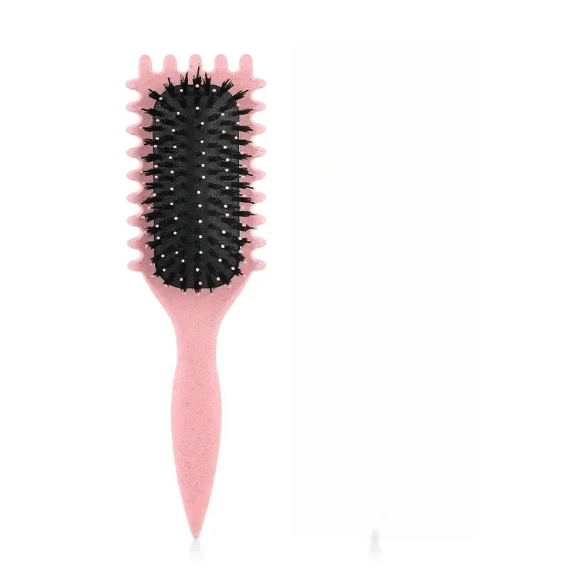 Brosse de coiffure bouclée pour Salon de coiffure, brosse à cheveux pour peigner et façonner les boucles pour hommes et femmes, réduit les outils de traction