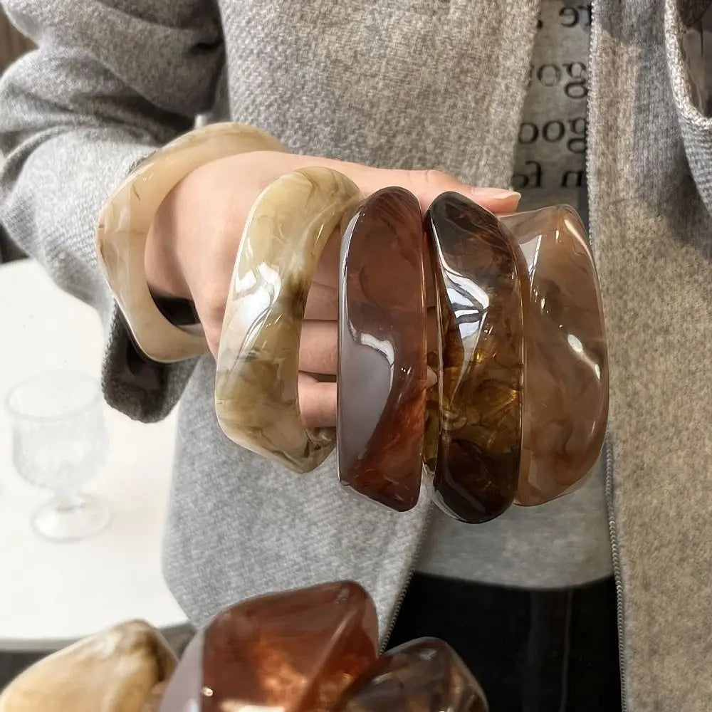 Bracelet bohème en acrylique, Style européen et américain, large et irrégulier, accessoires de bijoux, Design minoritaire