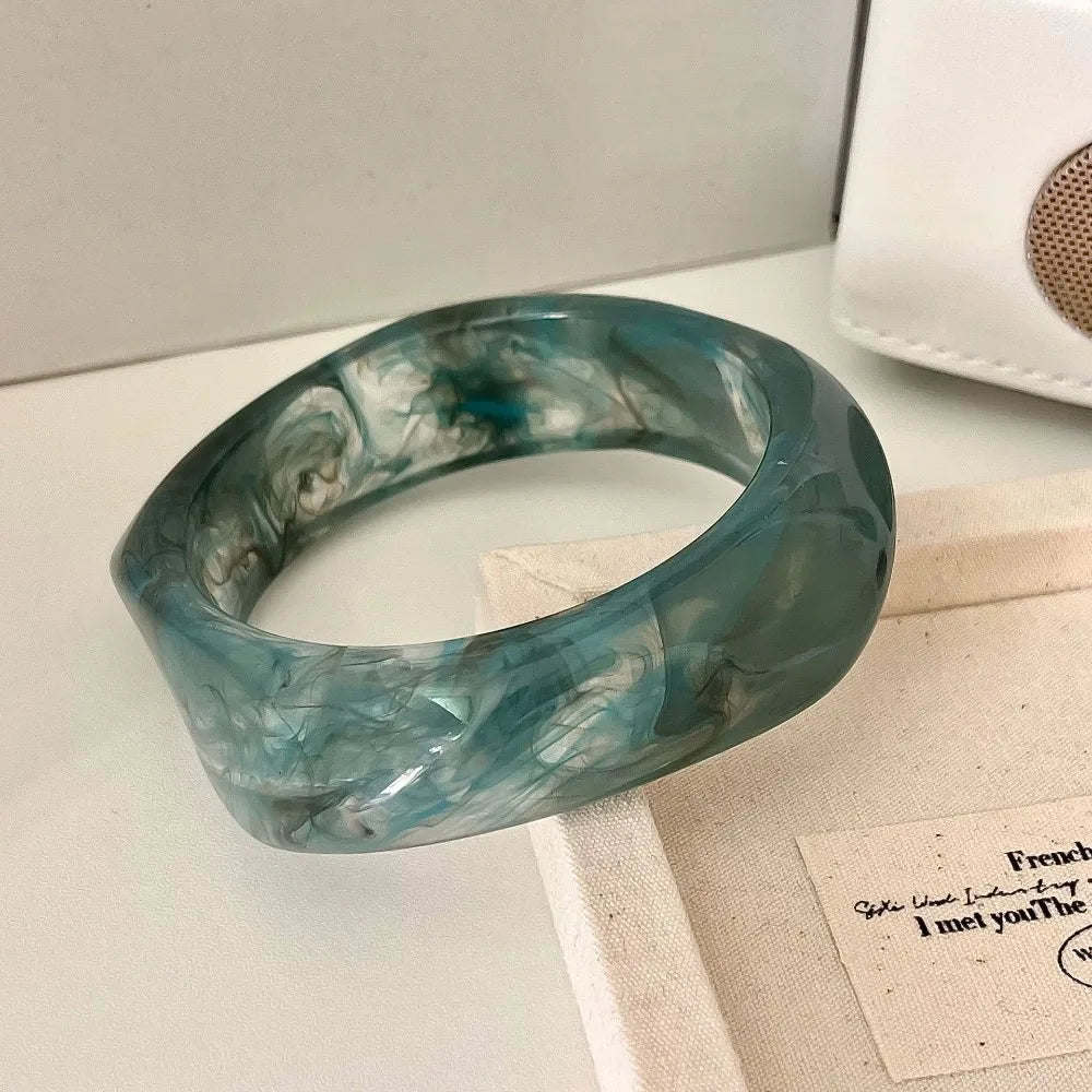 Bracelet bohème en acrylique, Style européen et américain, large et irrégulier, accessoires de bijoux, Design minoritaire